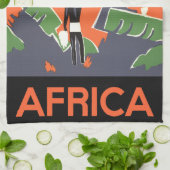 Art Deco Travel, inheems in het Afrikaanse Oerwou Theedoek (Gevouwen)