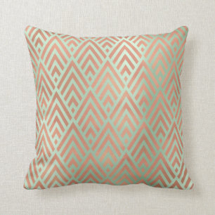 Art Deco Triangle Geometry Mint Green Roos Diamond Kussen