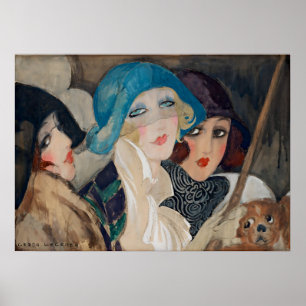 Art Déco Trois Femmes Sous Un Parapluie