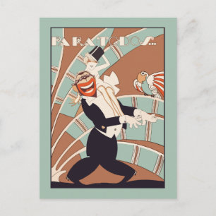 Art Deco tropische of Latijnse partij Uitnodiging Briefkaart