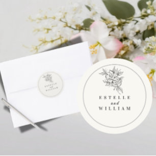 Art Deco Trouw Kleine Ronde Sticker Elegant