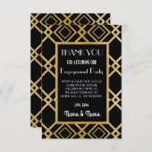 Art Deco Trouwkaart Bedankt Kaart (Voorkant / Achterkant)