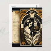 Art Deco-trouwthema Briefkaart (Voorkant / Achterkant)