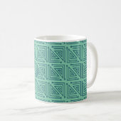 Art déco Turquoise Mazes Café Mug (Devant droit)