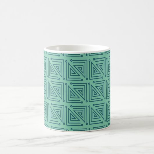 Art déco Turquoise Mazes Café Mug (Centre)