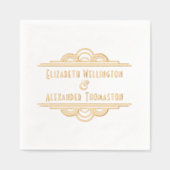 Art Deco Twee Naam #3 Trouwpaar Folie Servetten (Voorkant)