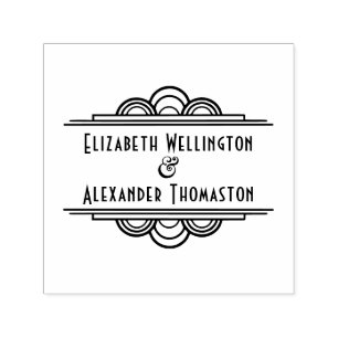 Art Deco Twee Namen #3 Trouwkoppel  Zelfinktende Stempel