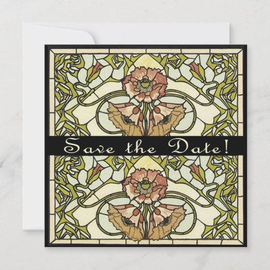 Art Deco Two Sided  Save the Date Card (Voorkant)