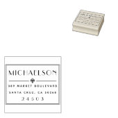 Art Deco Typografie Achternaam Retouradres Rubberstempel (Gestempeld)