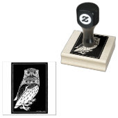 art deco uilen 	rubberstempel (Gestempeld)