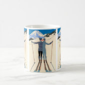 Art Deco uit het verleden, Liefhebbers in de sneeu Koffiemok (Center)