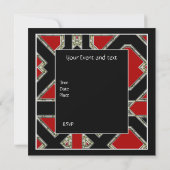 Art Deco uitnodiging Rood Zwart (Achterkant)