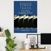 Art Deco US 1st Foreign Trade Zone WPA Poster (Thuiskantoor)