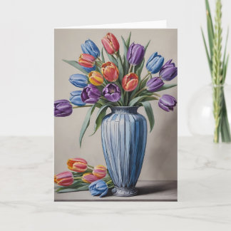 Art Deco vaas van tulpen Kaart