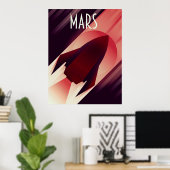 Art déco vaisseau spatial Mars art spatial (Bureau à domicile)