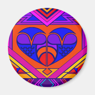 Art Deco Valentijnshart Magneet