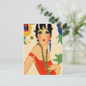 Art Deco Vamp, Flapper uit 1920 Briefkaart (Staand voorkant)
