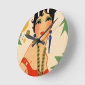 Art Deco Vamp, Flapper uit 1920 Ronde Klok (Hoek)