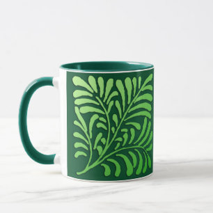 Art Deco varenpatroon - tinten groen Mok