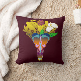 Art Deco Vase with Golden Flowers Kussen
