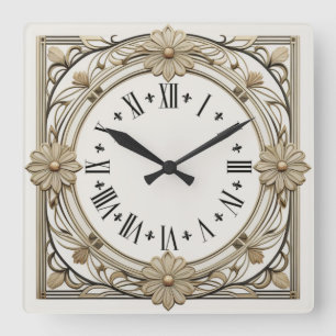 Art Deco-ventiel Vierkante Klok