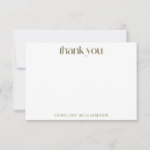 Art Deco Ventilato Olive Lila aangepaste naam Bedankkaart (Voorkant)