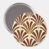 Art Deco-ventilatorpatroon - chocolade op room Magneet (Voorkant / Achterkant)