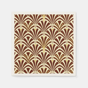 Art Deco-ventilatorpatroon - chocolade op room Servet