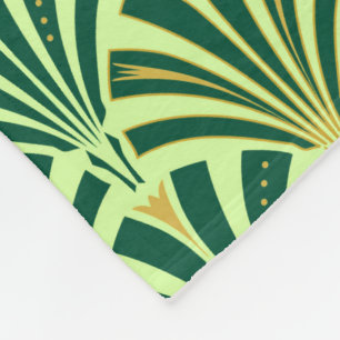 Art Deco ventilatorpatroon - dennen en mintgroen Fleece Deken