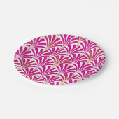 Art Deco-ventilatorpatroon - fuchsia roze Papieren Bordje (Gekanteld)