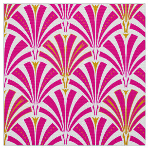 Art Deco-ventilatorpatroon - fuchsia roze Stof