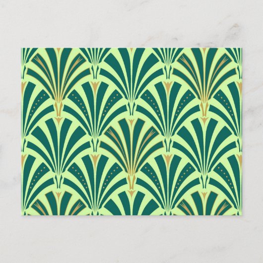 Art Deco-ventilatorpatroon - groen voor denen en n Briefkaart (Voorkant)