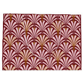 Art Deco-ventilatorpatroon - roze en Bourgogne Groot Cadeauzakje (Achterkant)