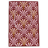 Art Deco-ventilatorpatroon - roze en Bourgogne Medium Cadeauzakje (Voorkant)