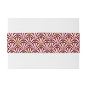 Art Deco-ventilatorpatroon - roze en Bourgogne Uitnodigingen Wikkel (Achterkant Voorbeeld)