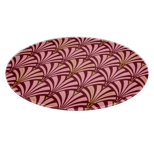 Art Deco-ventilatorpatroon - roze en maron Snijplank (Hoek)