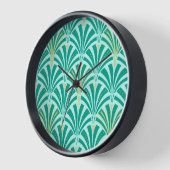 Art Deco-ventilatorpatroon - turquoise op aqua (Hoek)