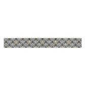Art Deco-ventilatorpatroon - wit en zwart Grosgrain Lint (Voorkant)