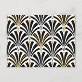 Art Deco-ventilatorpatroon - zwart-wit Briefkaart (Voorkant)