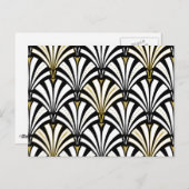 Art Deco-ventilatorpatroon - zwart-wit Briefkaart (Voorkant / Achterkant)