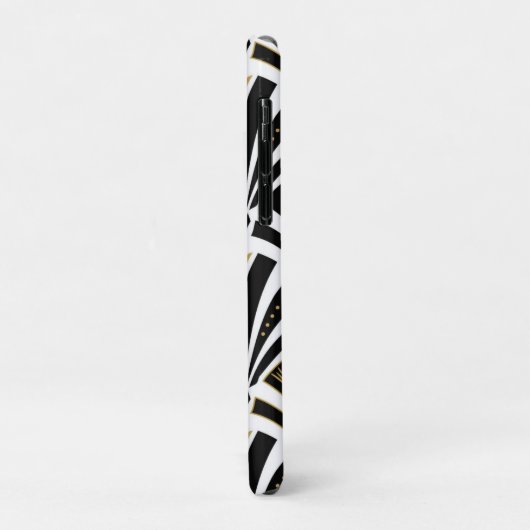 Art Deco-ventilatorpatroon - zwart-wit Case-Mate iPhone Case (Achterkant/links)