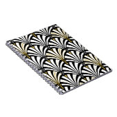 Art Deco-ventilatorpatroon - zwart-wit Notitieboek (Rechterzijde)