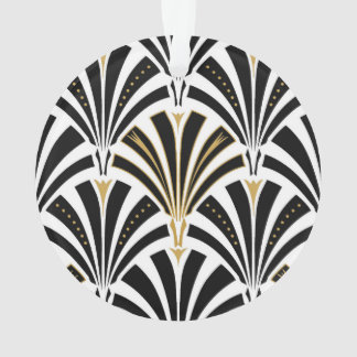 Art Deco-ventilatorpatroon - zwart-wit Ornament