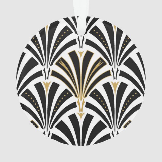 Art Deco-ventilatorpatroon - zwart-wit Ornament (achterkant)