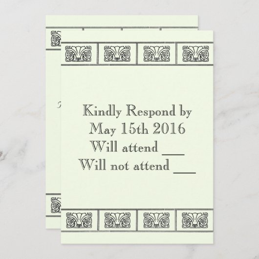  Art Deco-ventilatorrespons Kaart (Voorkant / Achterkant)