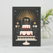 Art Deco verjaardagstaart Kaart (Staand voorkant)