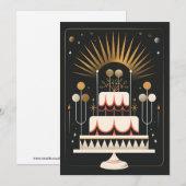 Art Deco verjaardagstaart Kaart (Voorkant / Achterkant)