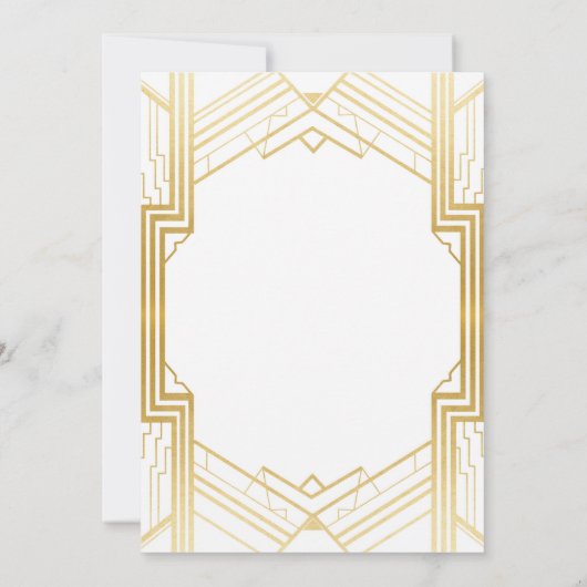 Art Deco Verloving Invitations Gatsby 1920 Kaart (Achterkant)