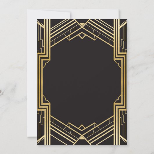 Art Deco Verloving Invitations Gatsby 1920 Kaart (Achterkant)
