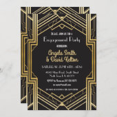 Art Deco Verloving Invitations Gatsby 1920 Kaart (Voorkant / Achterkant)